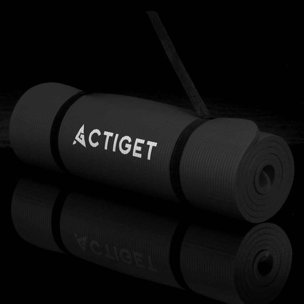 Килимок для йоги та фітнесу Actiget ACT0016 NBR, Black 183x61x1,5 см