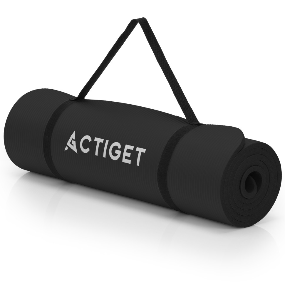 Килимок для йоги та фітнесу Actiget ACT0016 NBR, Black 183x61x1,5 см