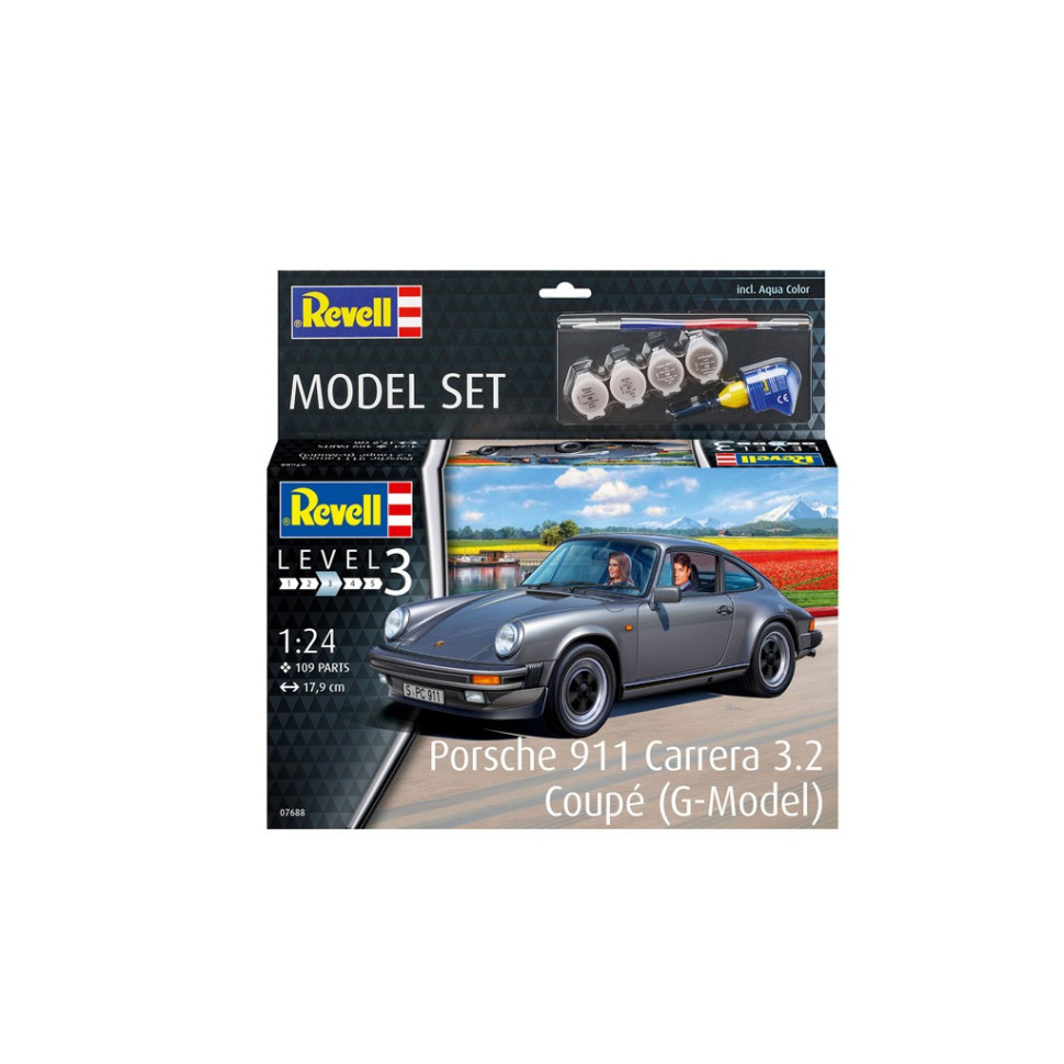 Сборная модель-копия набор Porsche 911 Carrera 3.2 Coupé Revell RVL-67688 уровень 3, 1:24