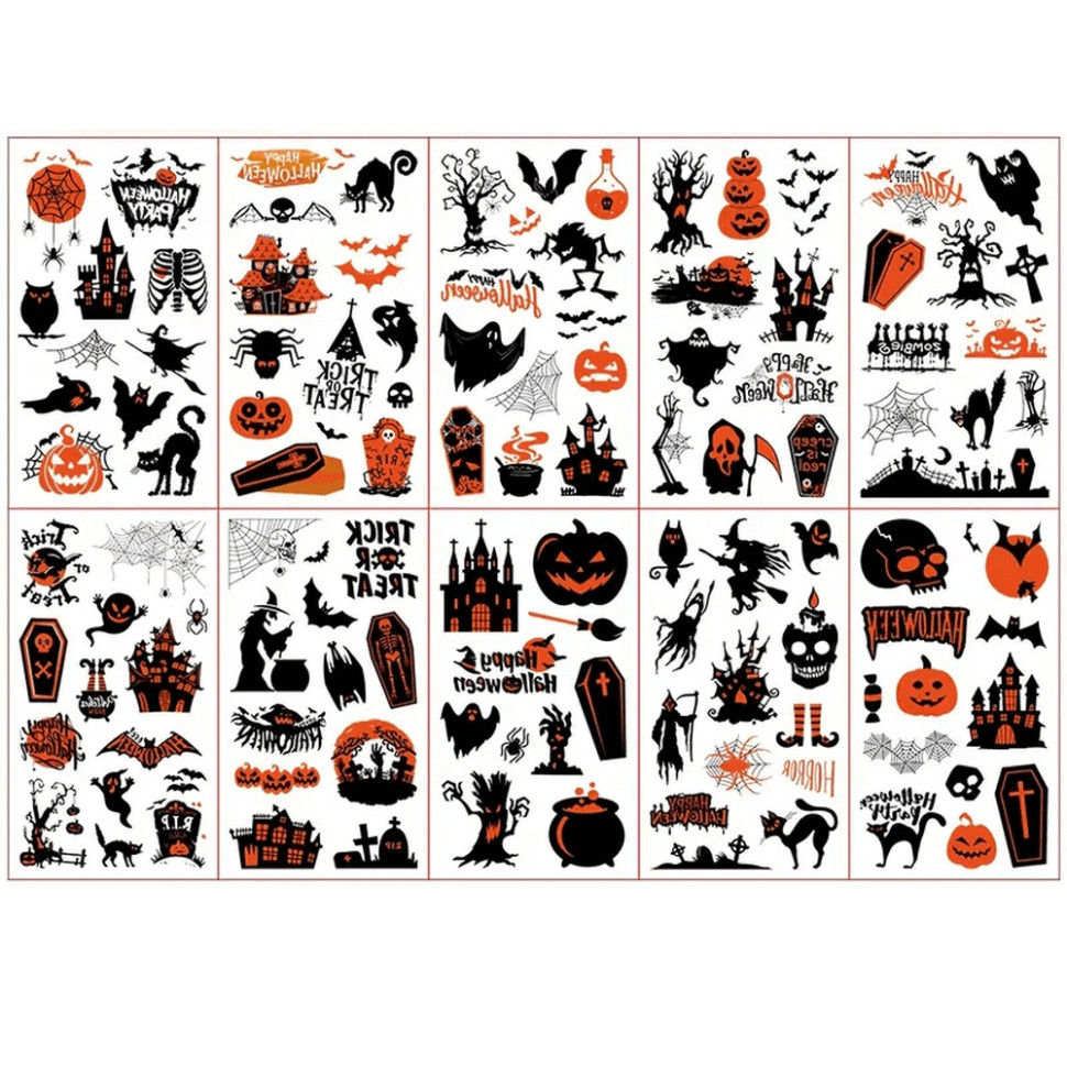 Набор детских временных тату «Хэллоуин» Fresh Tattoo kids-tatto-halloween-set10