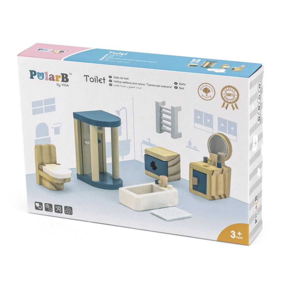 Деревянная мебель для кукол Viga Toys PolarB 44039 Ванная комната