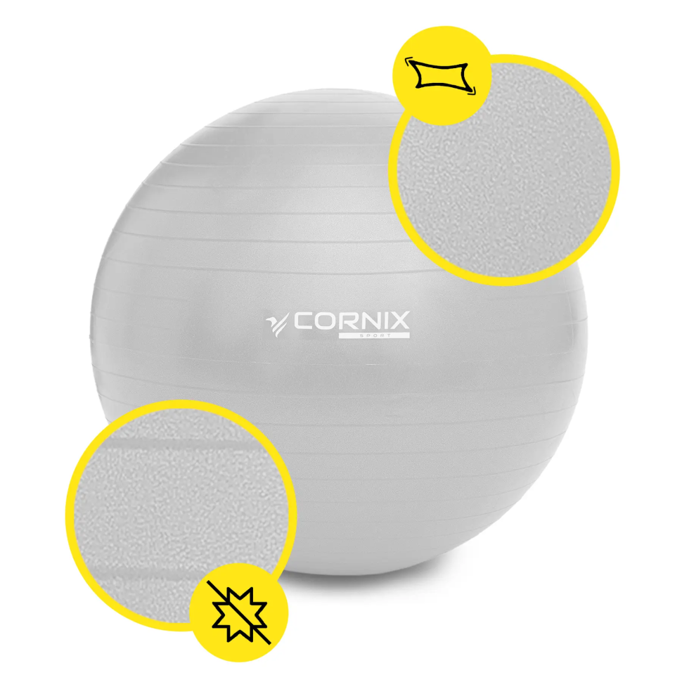Мяч для фитнеса Anti-Burst Cornix  XR-0365 серебряный 55 см  
