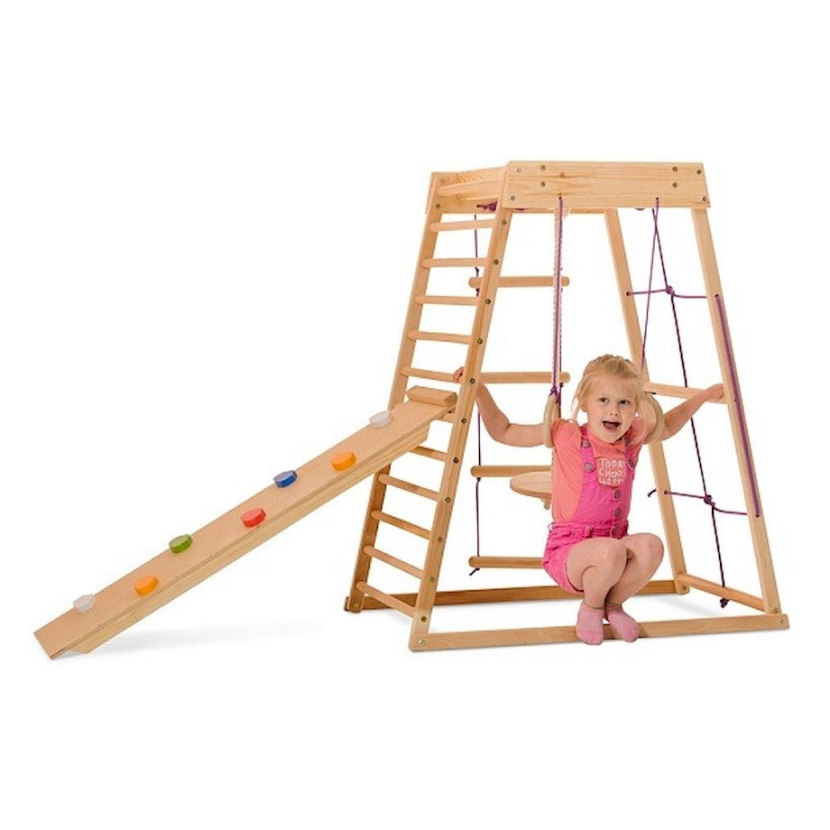 Спортивний комплекс вуличний SportBaby «Акварелька-outdoor 4» з кільцями