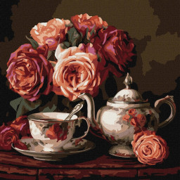 Картина по номерам "Розы в темноте" ©art_selena_ua Идейка KHO3331, 40x40 см