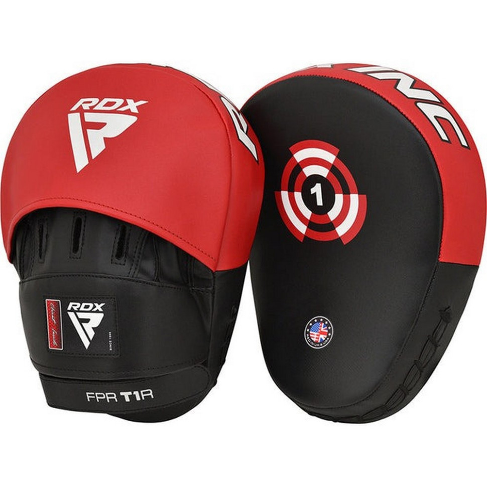 Лапы боксерские T1 Curved RDX Inc Limited FPR-T1RB, Red/Black