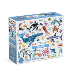 Детский пазл Монтессори "Океанические животные" DoDo Toys 300630, 200 элементов
