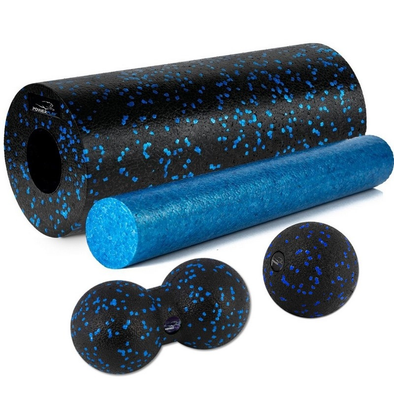 Масажний набір PP_4015 EPP Foam Roller Set 4in1 PowerPlay PP_4015_Blue (2 ролики + 2 м'ячі)