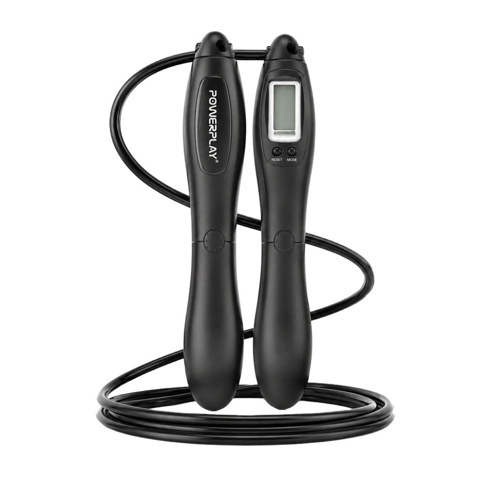 Скакалка з лічильником 4216 Jump Rope PowerPlay PP_4216_Black, довжина 2,8 метра