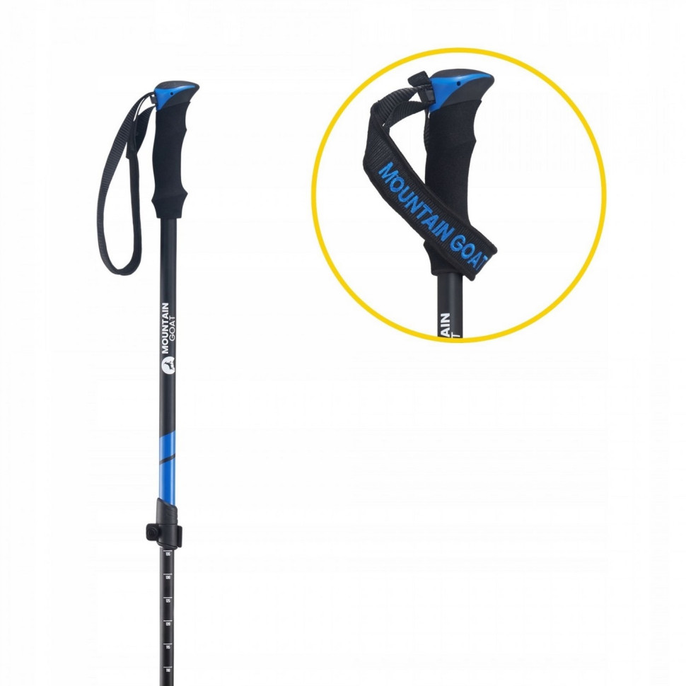 Трекінгові палиці Goat Peak+ Mountain MG0005, 60-135 см, Black/Blue