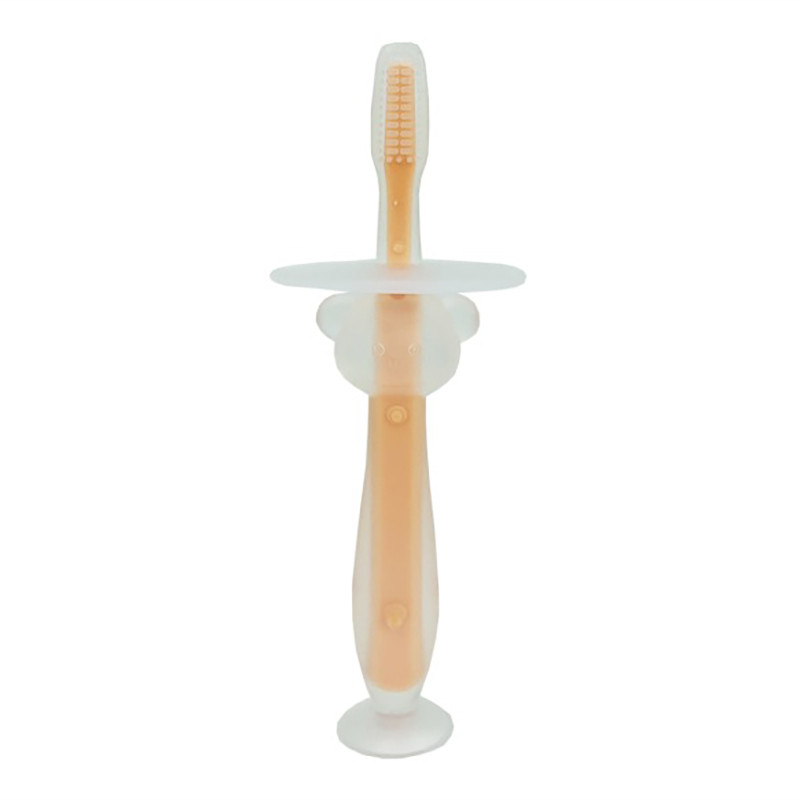 Силиконовая зубная щетка Mumlove Mega Zayka MGZ-0707(Peach) с ограничителем