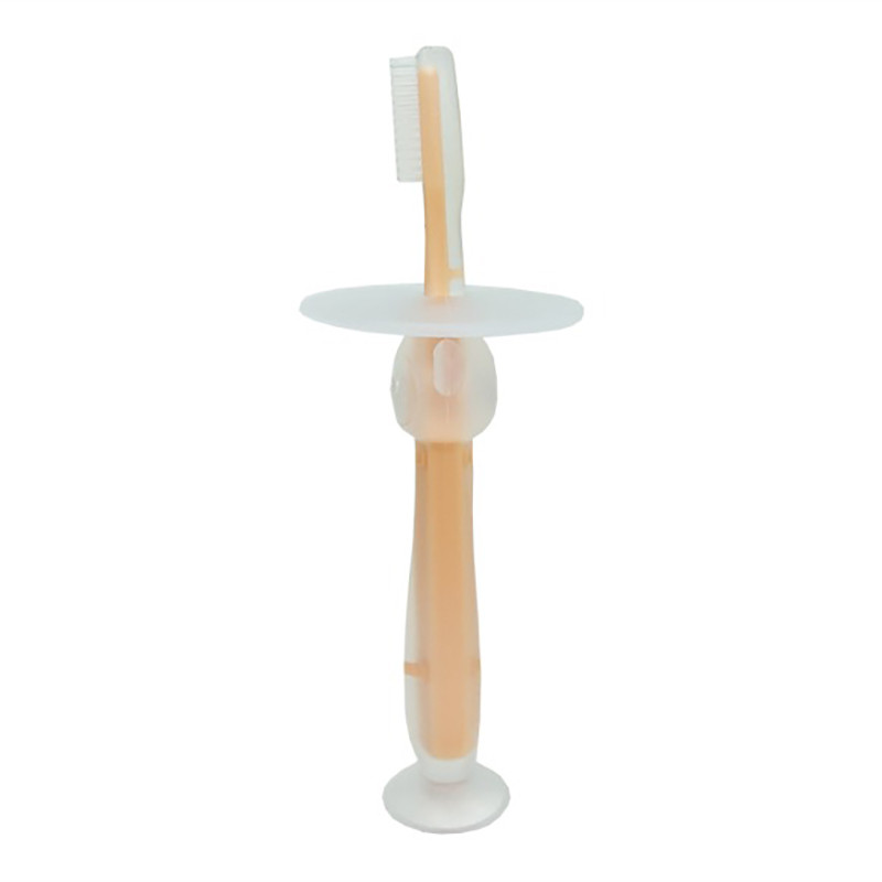 Силиконовая зубная щетка Mumlove Mega Zayka MGZ-0707(Peach) с ограничителем