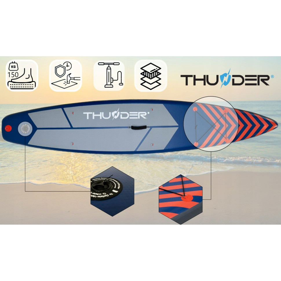 Надувная SUP доска Steel Thunder з веслом Red 365 см