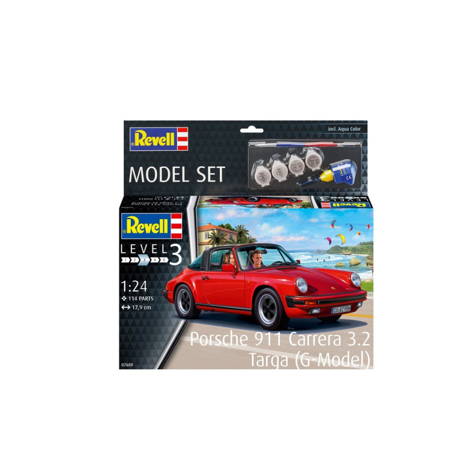 Сборная модель-копия набор Porsche 911 Carrera 3.2 Targa Revell RVL-67689 уровень 3, 1:24