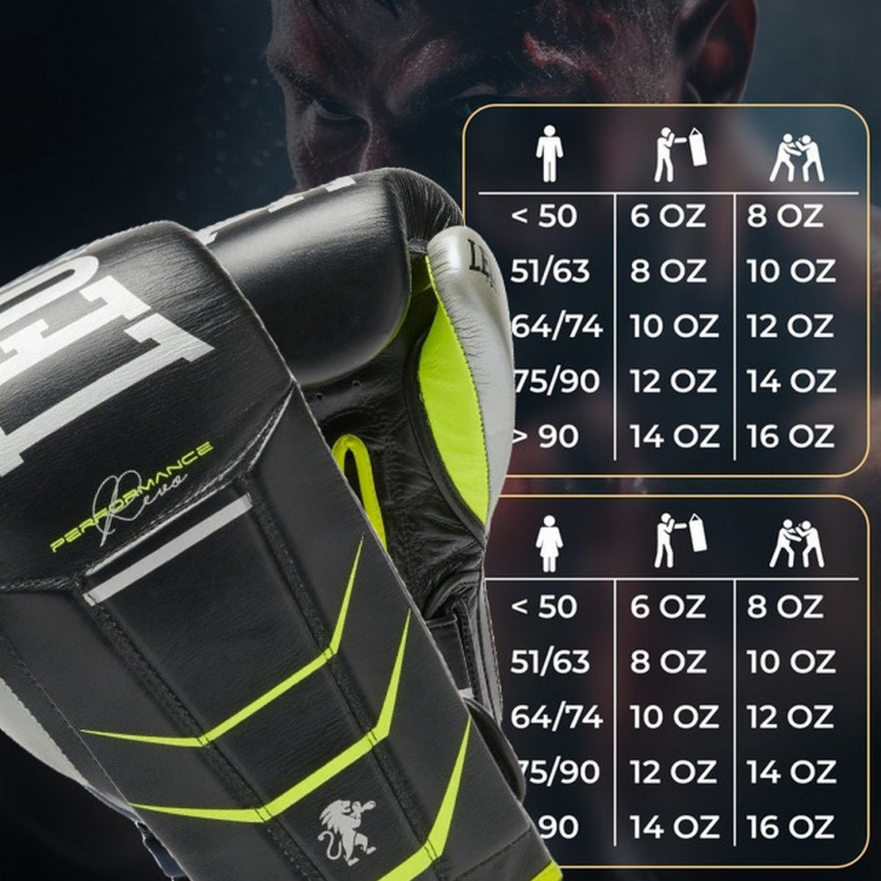Боксерські рукавиці GN110F REVO FLUO Leone GN110F_Black_14oz 14 унцій (бинти в комплекті)