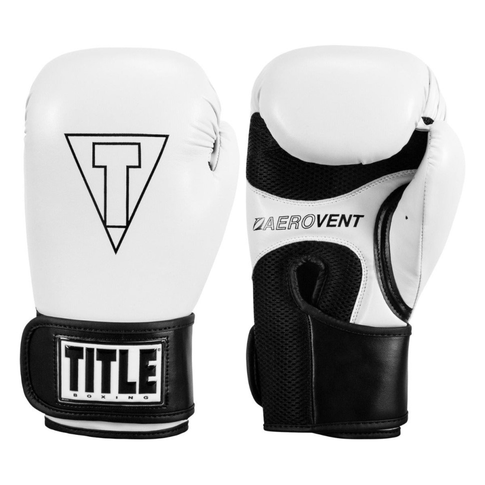 Боксерские перчатки Boxing Vegan Gloves TITLE VGFBG 12 oz WH/BK 12 унций (капа в комплекте)