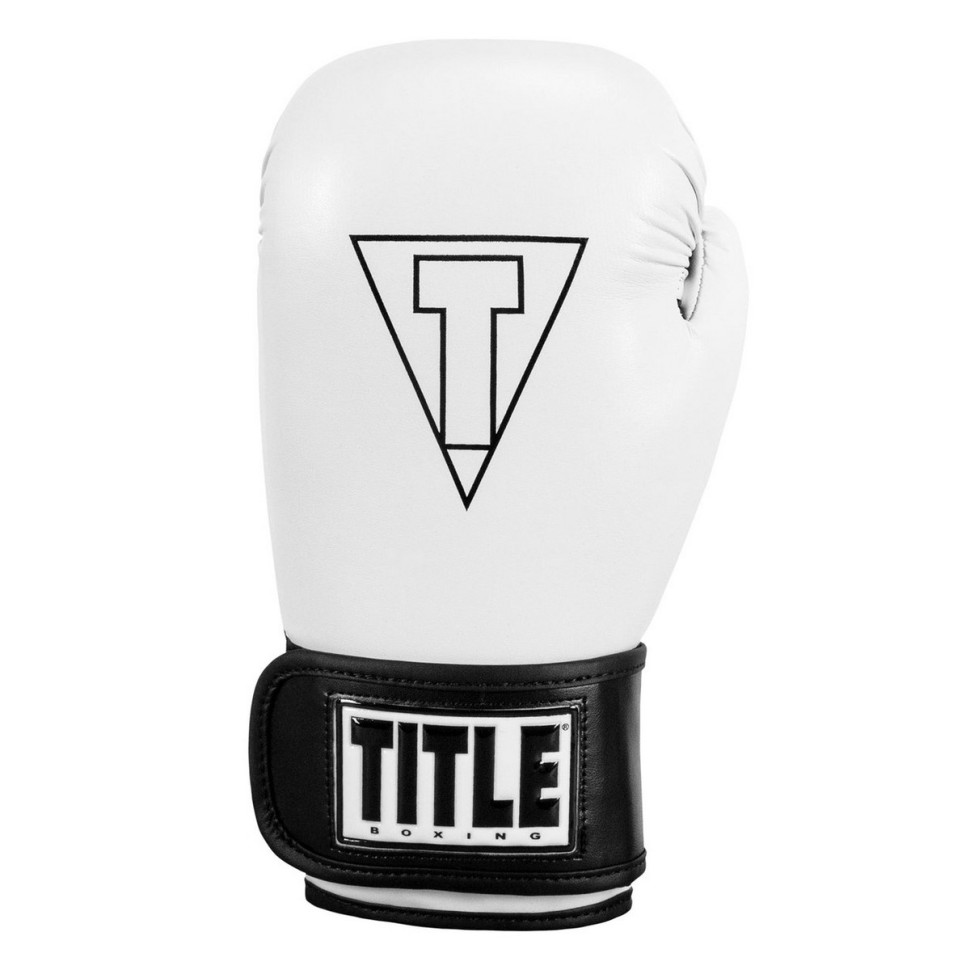 Боксерские перчатки Boxing Vegan Gloves TITLE VGFBG 12 oz WH/BK 12 унций (капа в комплекте)