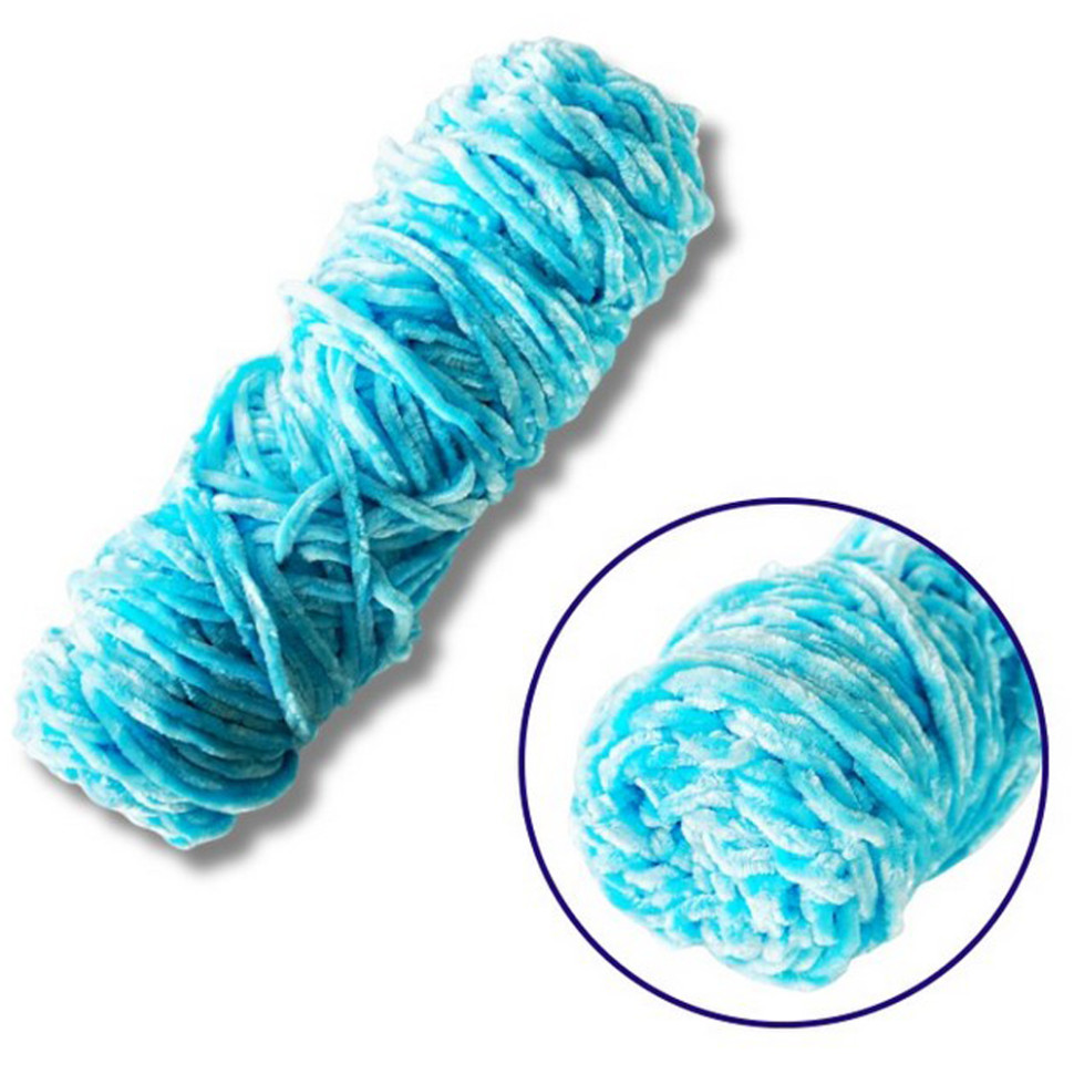 Пряжа плюшева синель Brushme PP110, 100 грам, 100% поліестер, павич блакитний