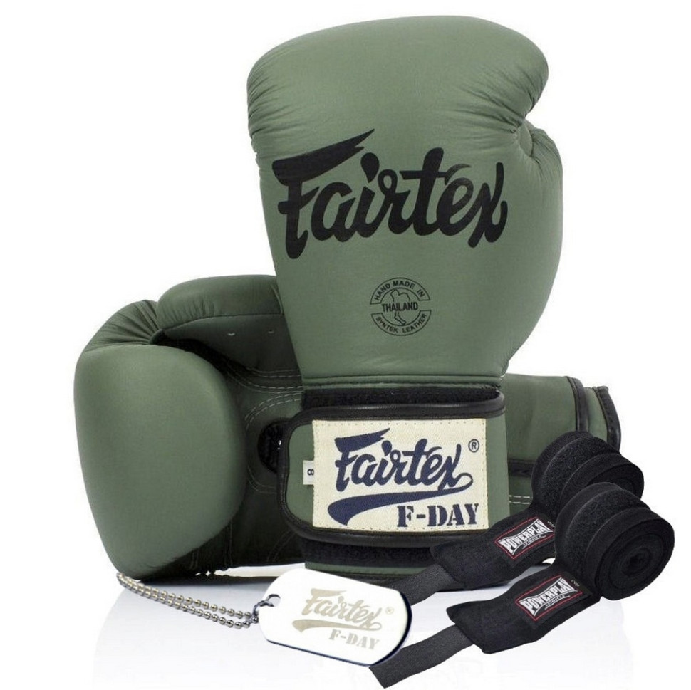 Боксерські рукавиці BGV11 Fairtex BGV11_10oz_Green 10 унцій (бинти в комплекті)