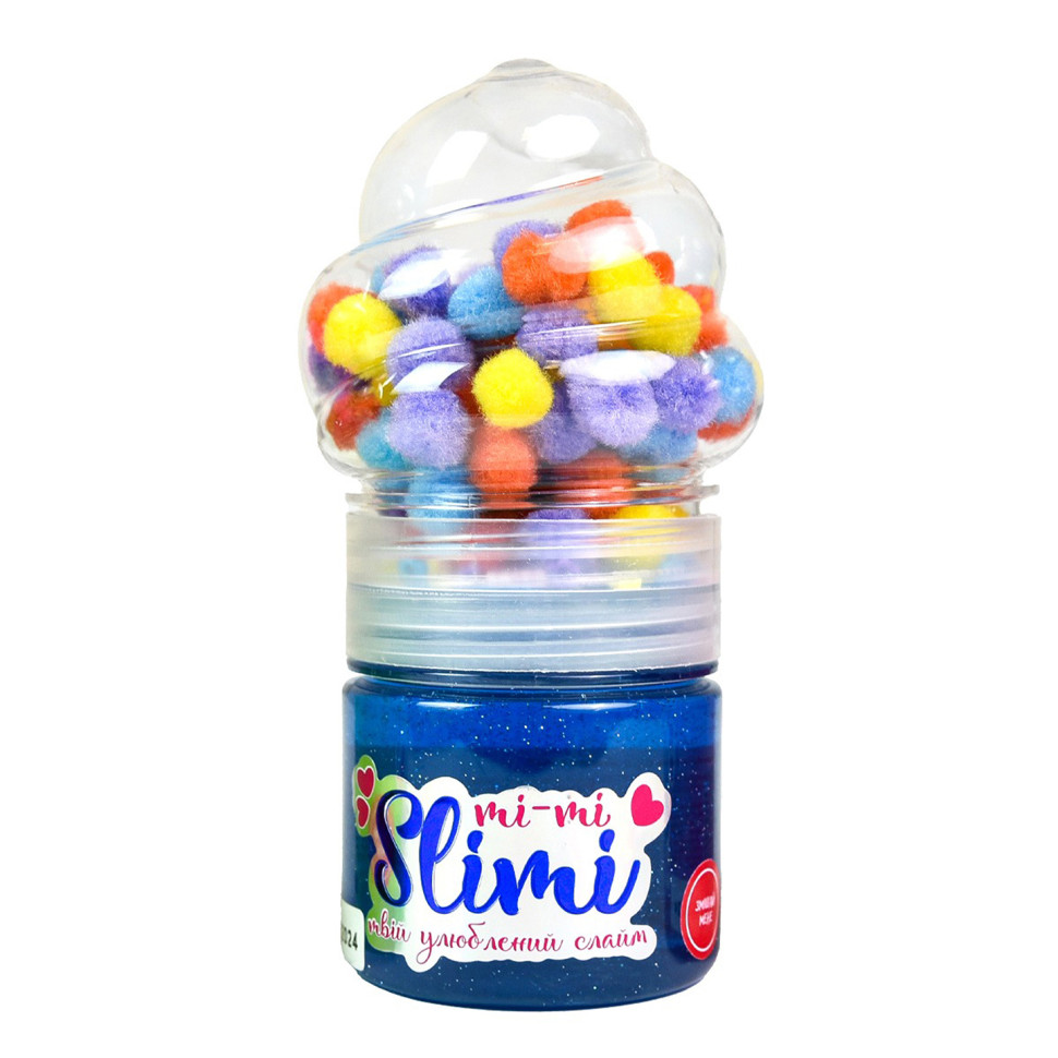 Игрушка-антистресс Слайм Mi-mi Slimi Strateg 71827ST(Blue) с помпонами