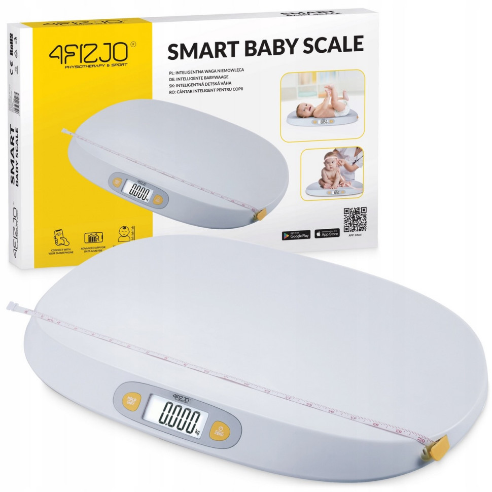 Весы для новорожденных Smart Baby Scale 4FIZJO P-5905973404075 до 25 кг, White