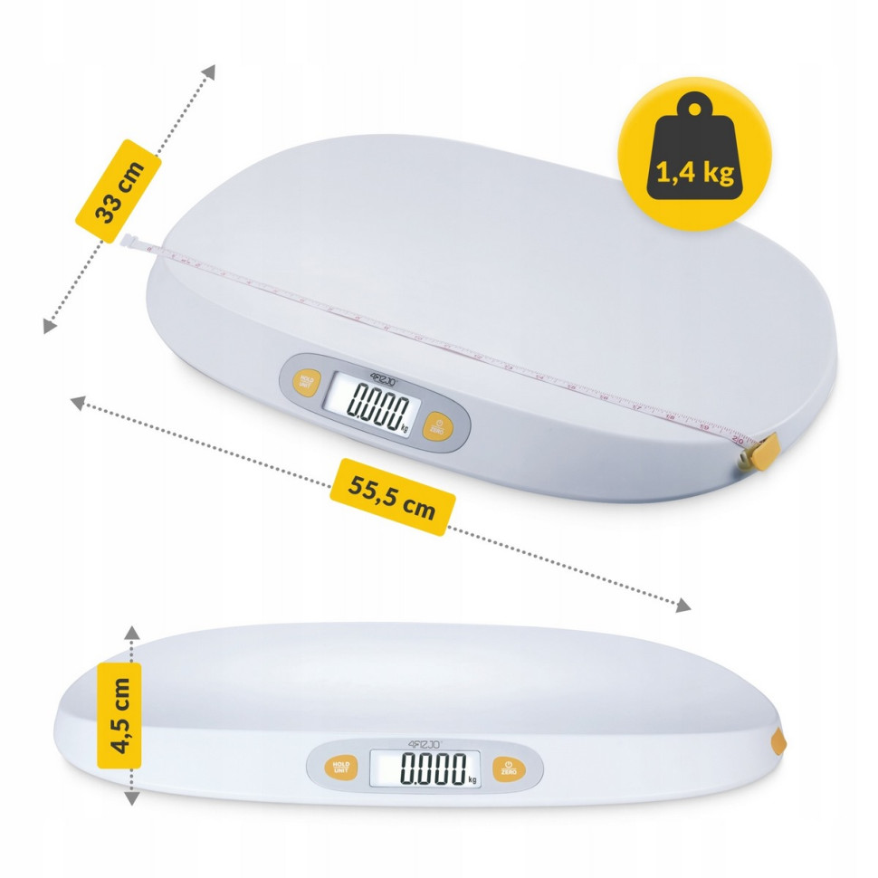 Весы для новорожденных Smart Baby Scale 4FIZJO P-5905973404075 до 25 кг, White