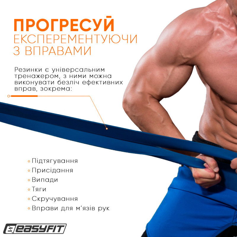Гумова петля EasyFit EF-2654-6 синя 50-110 кг