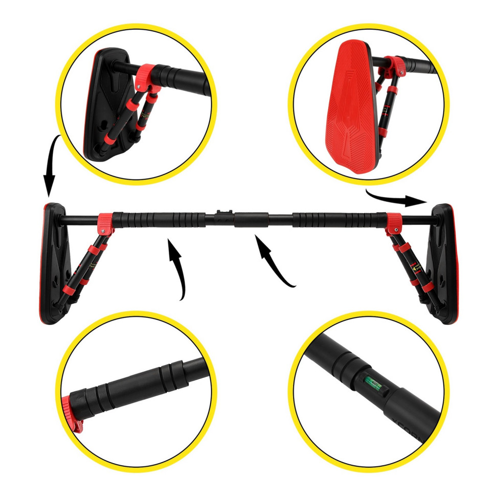 Турнік розсувний Elite+ Cornix XR-0296 Black/Red, розмір 130 х 170 см