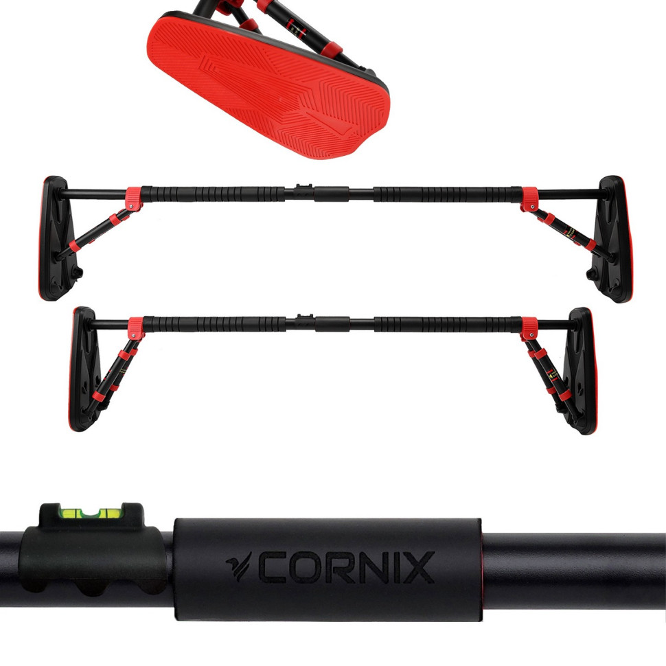 Турнік розсувний Elite+ Cornix XR-0296 Black/Red, розмір 130 х 170 см