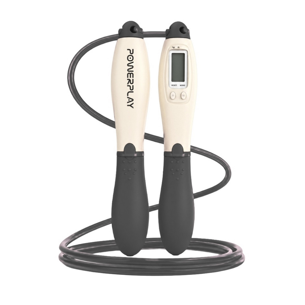 Скакалка з лічильником 4216 Jump Rope PowerPlay PP_4216_Bl/White, довжина 2,8 метра