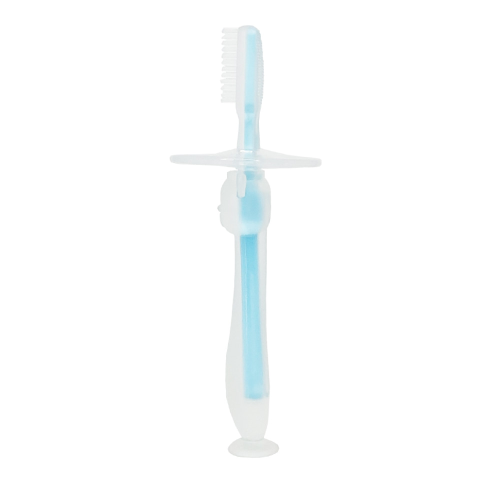 Силиконовая зубная щетка Mumlove Mega Zayka MGZ-0707(Blue) с ограничителем