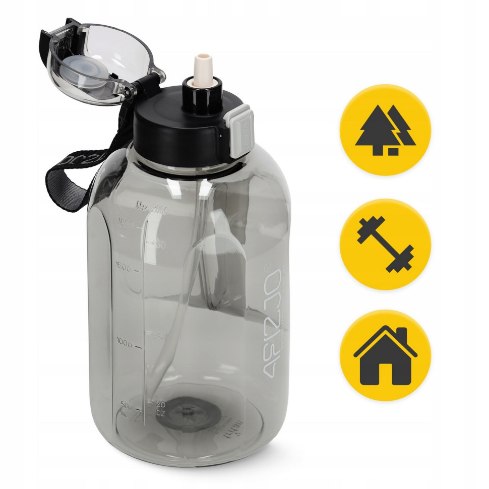 Пляшка для води спортивна 4FIZJO P-5905973403825 Grey 2000 мл 