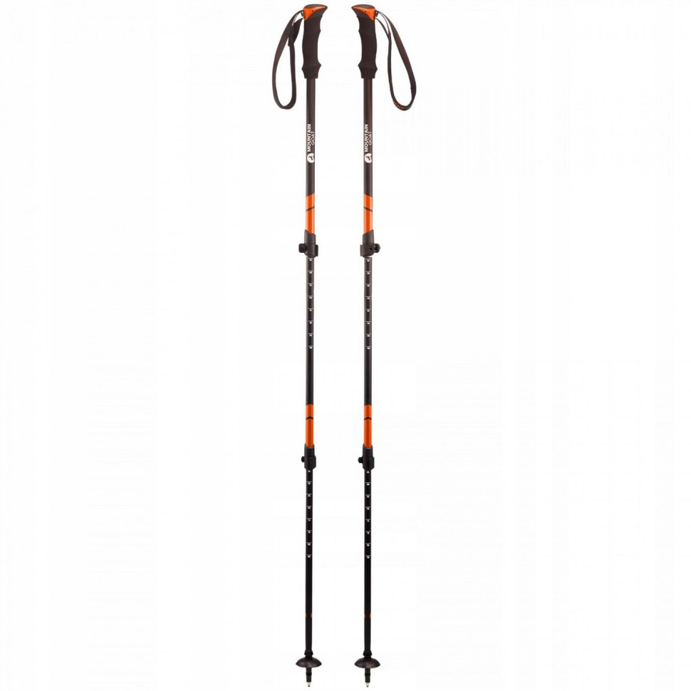 Треккинговые палки Goat Peak+ Mountain MG0006, 60-135 см, Black/Orange