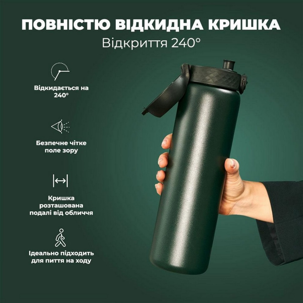 Пляшка для води вакуумна Vacuum Insulated ION8 I8TS1000DGRE 920 мл, Dark Green