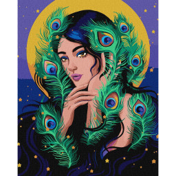Картина за номерами "Загадкова дівчина" ©pollypop92 Ідейка KHO2559, 40х50 см