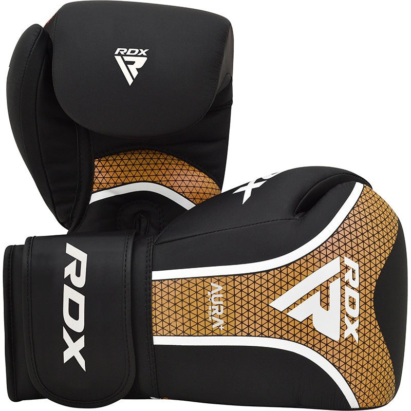 Боксерские перчатки AURA PLUS T-17 RDX Inc Limited BGR-T17BGL-16OZ+ Black Golden 16 унций (капа в комплекте)