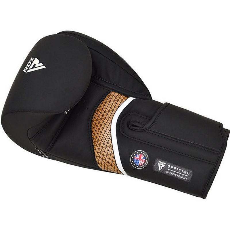 Боксерские перчатки AURA PLUS T-17 RDX Inc Limited BGR-T17BGL-16OZ+ Black Golden 16 унций (капа в комплекте)
