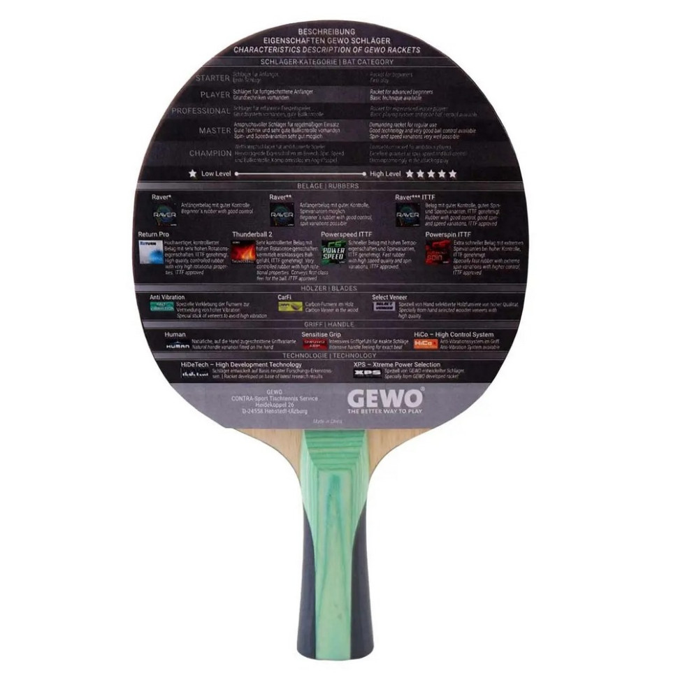 Ракетка для настольного тенниса CS Energy Carbon Pro FL Gewo 931039 (1057500001)
