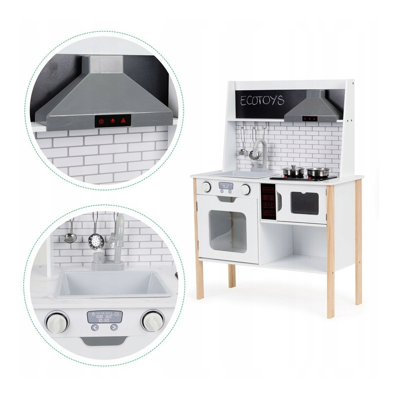 Дерев'яна ігрова кухня STYLE Ecotoys PLK537 зі звуковими та світловими ефектами