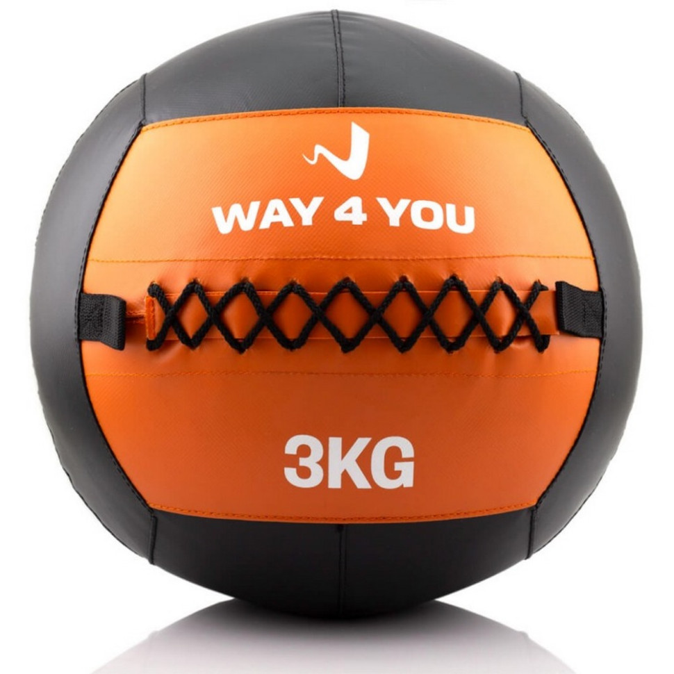 Набивной мяч (медбол) Way4you w40145 черно-оранжевый 3 кг
