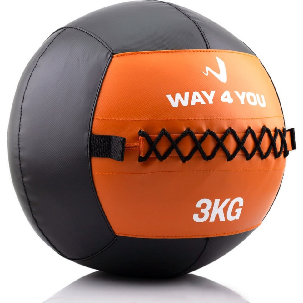 Набивной мяч (медбол) Way4you w40145 черно-оранжевый 3 кг