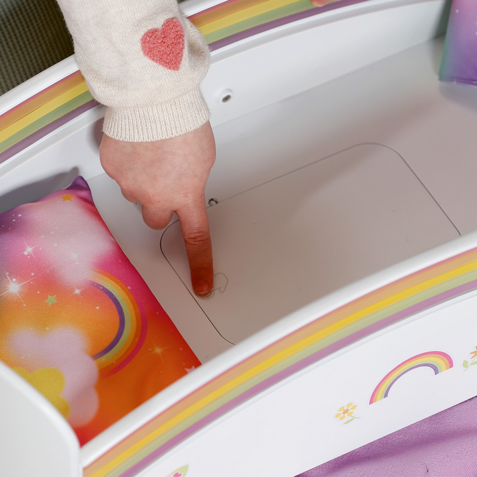 Ліжечко для ляльки СОН НА ВЕСЕСЕЛКАХ BABY born 835999 (звук, світло, з постільною білизною)