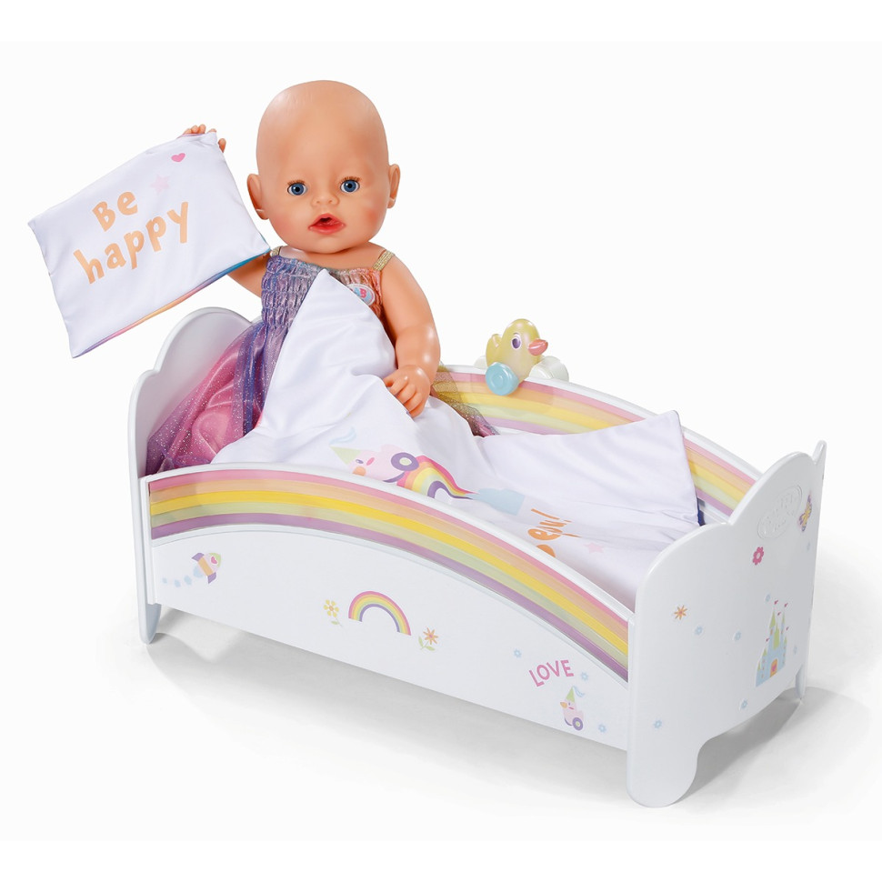 Ліжечко для ляльки СОН НА ВЕСЕСЕЛКАХ BABY born 835999 (звук, світло, з постільною білизною)