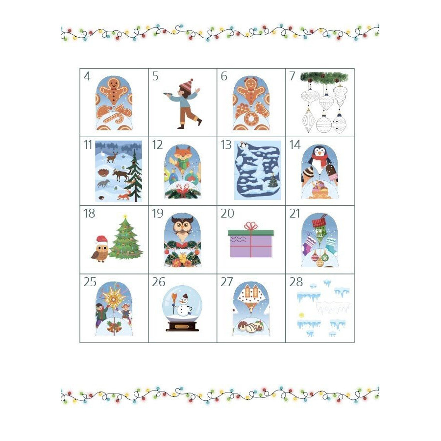 Адвент с поделками и заданиями 3-4 года Ранок АДВ008, 13 поделок и 18 заданий