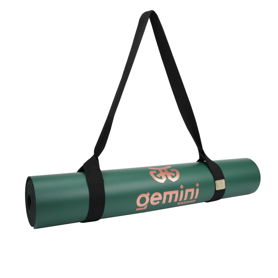 Килимок для йоги каучуковий Pro Gemini Sport PUY-3900-2 поліуретан 183x68x0,5 см, темно-зелений