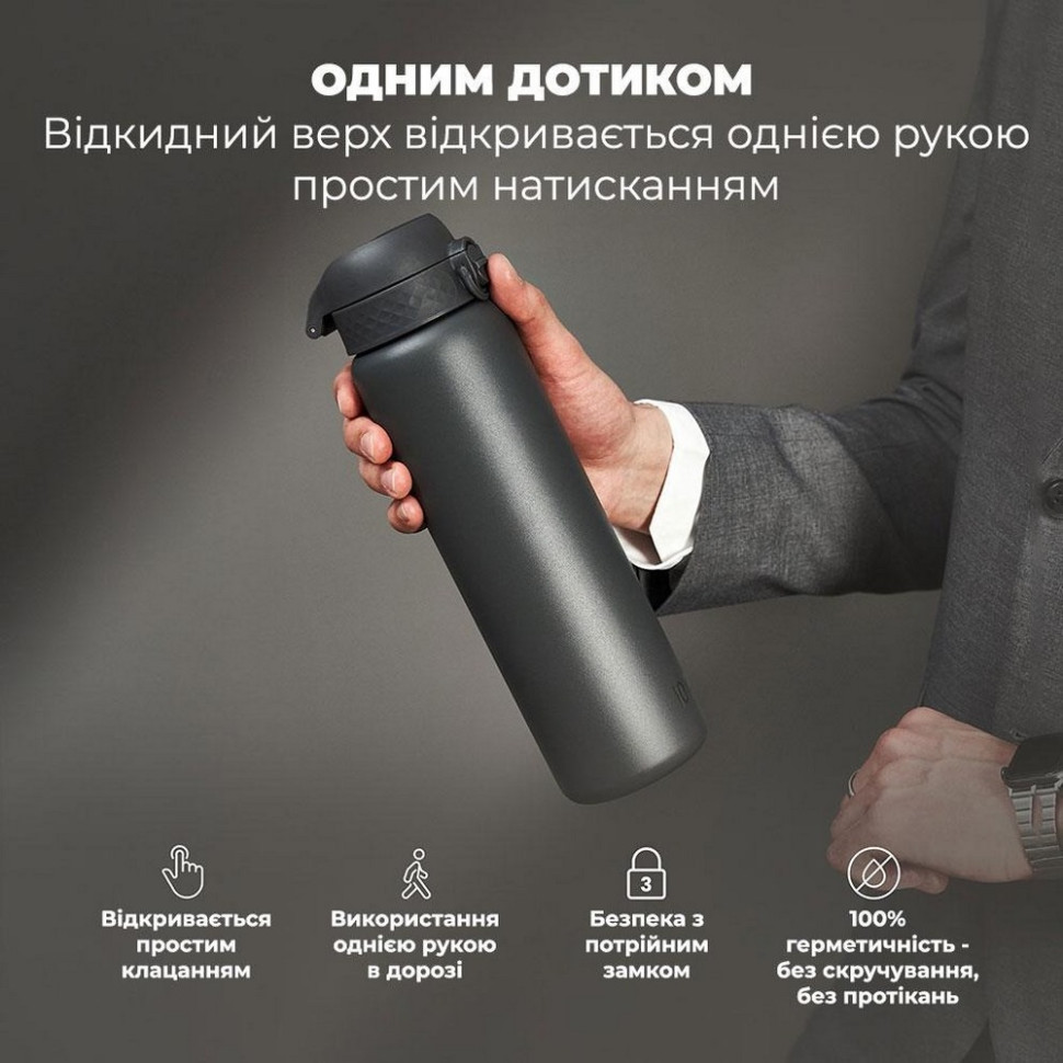 Пляшка для води вакуумна Vacuum Insulated ION8 I8TS1000GRY 920 мл, Grey