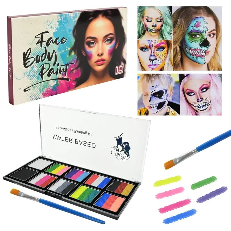 Дитячий набір аквагриму Bambi Cel-2503 палетка, пензлик, 10 кольорів