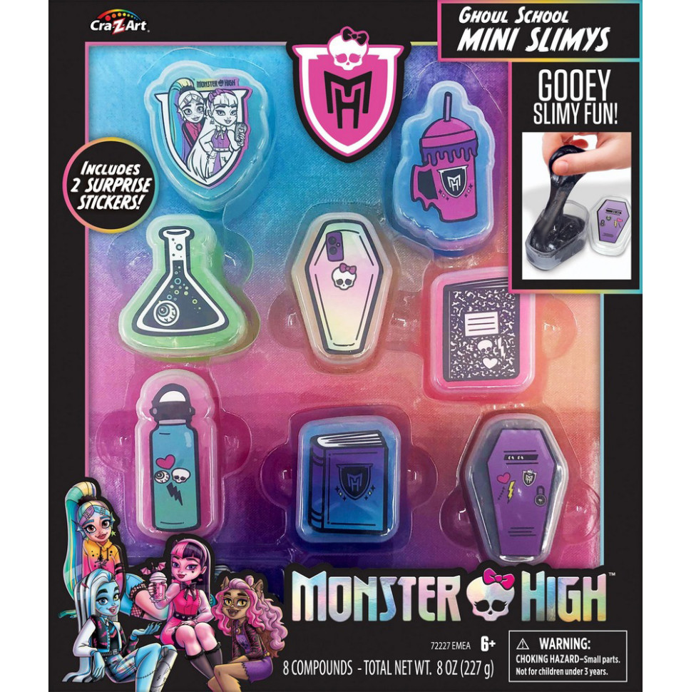 Детский набор Вязкой массы, слайм Monster High Ghoul School Mini Mania Cra-Z-Art 72227CRA