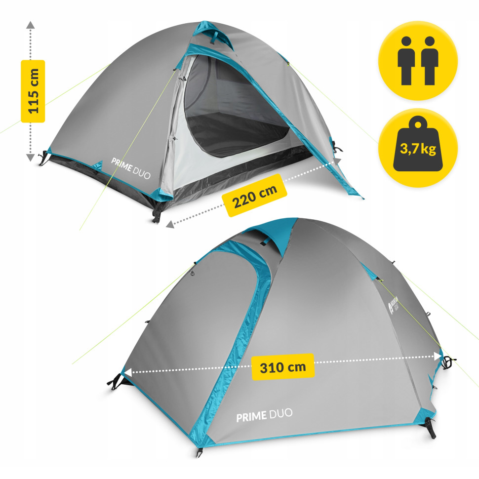 Намет туристичний Prime Duo Mountain Goat P-5905973406550 Grey