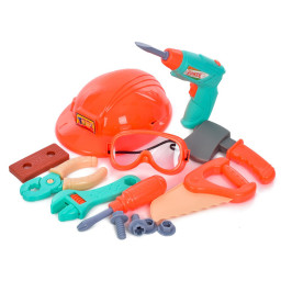Игровой набор инструментов "Tool Set" Bambi H3006-3 шуруповерт, очки, каска