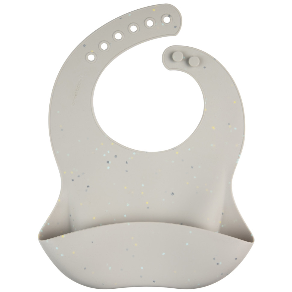Дитячий силіконовий слинявчик з кишенькою Dots Canpol babies 51/029_grey сірий
